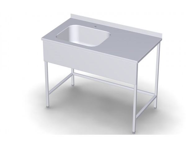 Стол с моечной ванной СМВ, серия ПРОФИ, левое расположение ванны, без полки -2